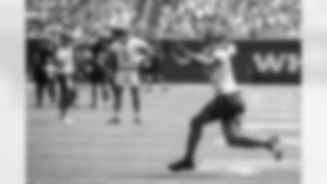 WR Shedrick Jackson catches the ball during Back Together Weekend 2023 at Paycor Stadium on Saturday, July 29, 2023 in Cincinnati, Ohio.