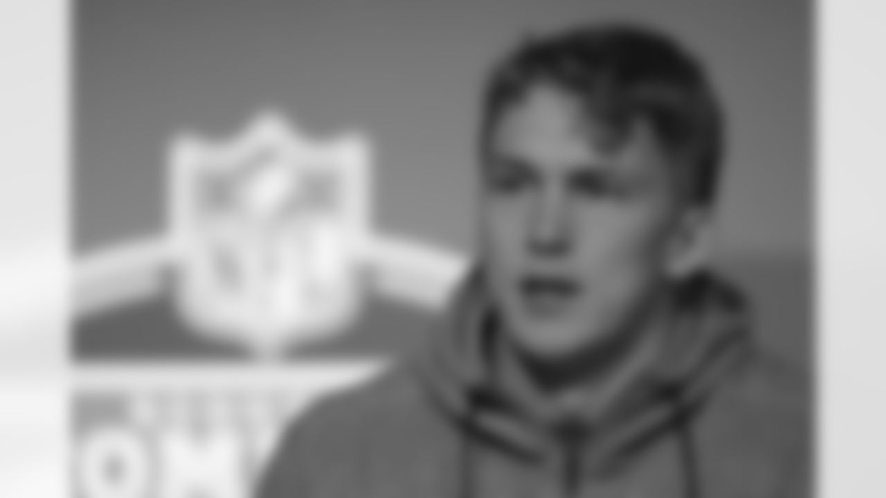 Arkansas linebacker Drew Sanders speaks during a press conference at the NFL football scouting combine in Indianapolis, Wednesday, March 1, 2023. (AP Photo/Michael Conroy)