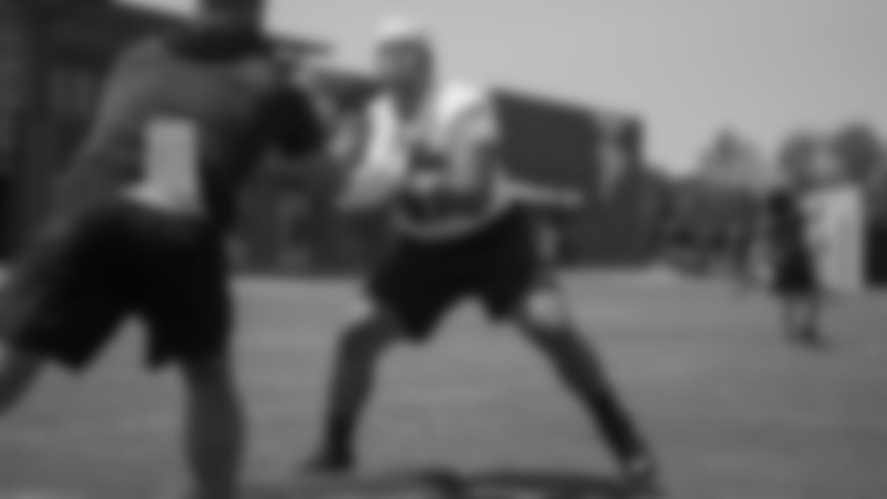Atlanta Falcons guard Matthew Bergeron #65 during the 2023 Rookie Minicamp at the Atlanta Falcons headquarters in Flowery Branch, Georgia, on Saturday, May 13, 2023. (Photo by Shanna Lockwood/Atlanta Falcons)