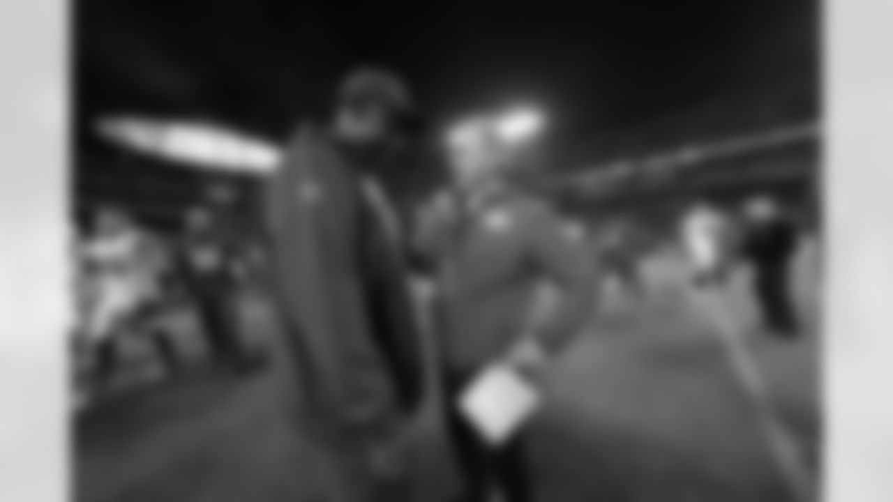 Defensive coordinators Patrick Graham and Steve Spagnuolo talk following a week 8 football game against the Kansas City Chiefs on Monday November 1st, 2021 in Kansas City, Missouri