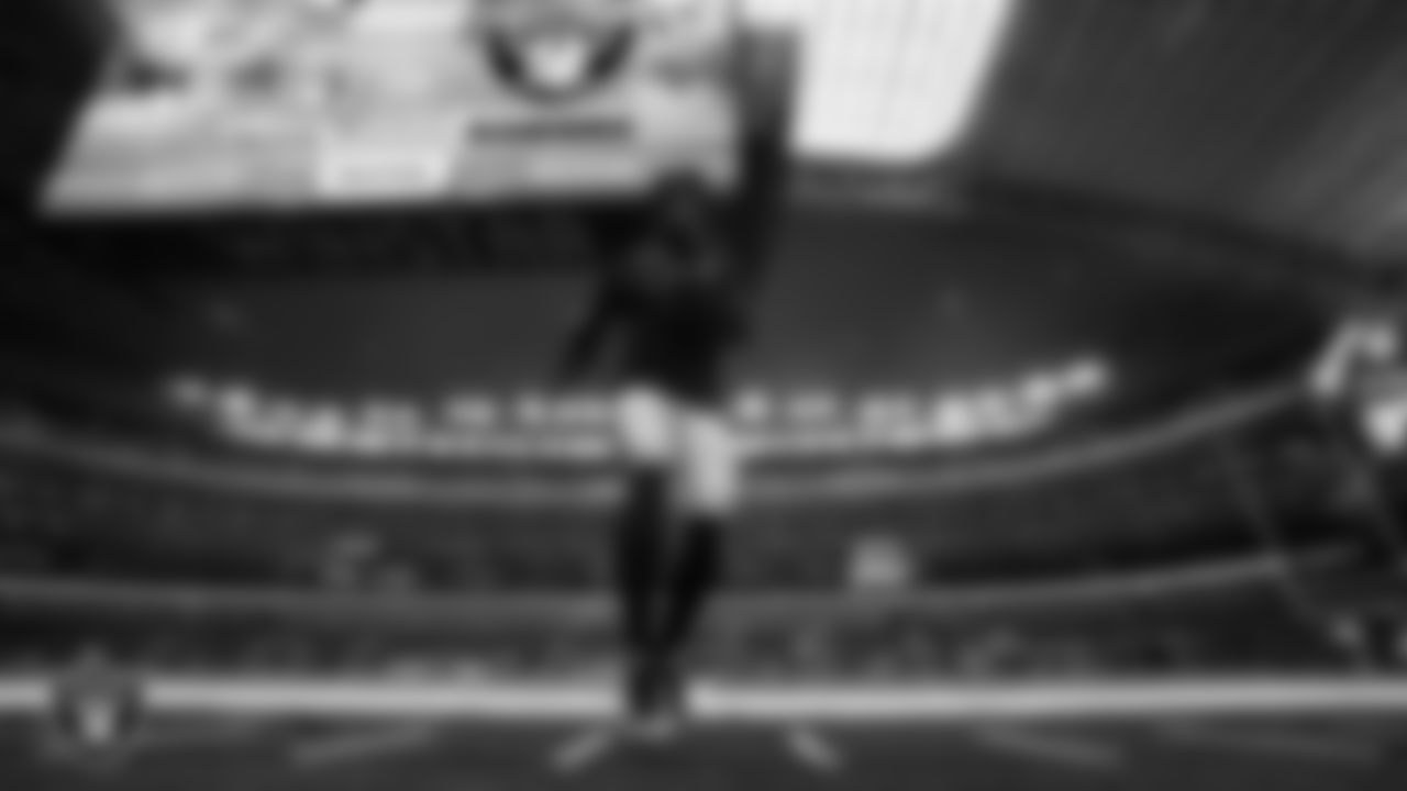 Las Vegas Raiders wide receiver Tre Tucker (89) warming up before the preseason away game against the Dallas Cowboys at AT&T Stadium.