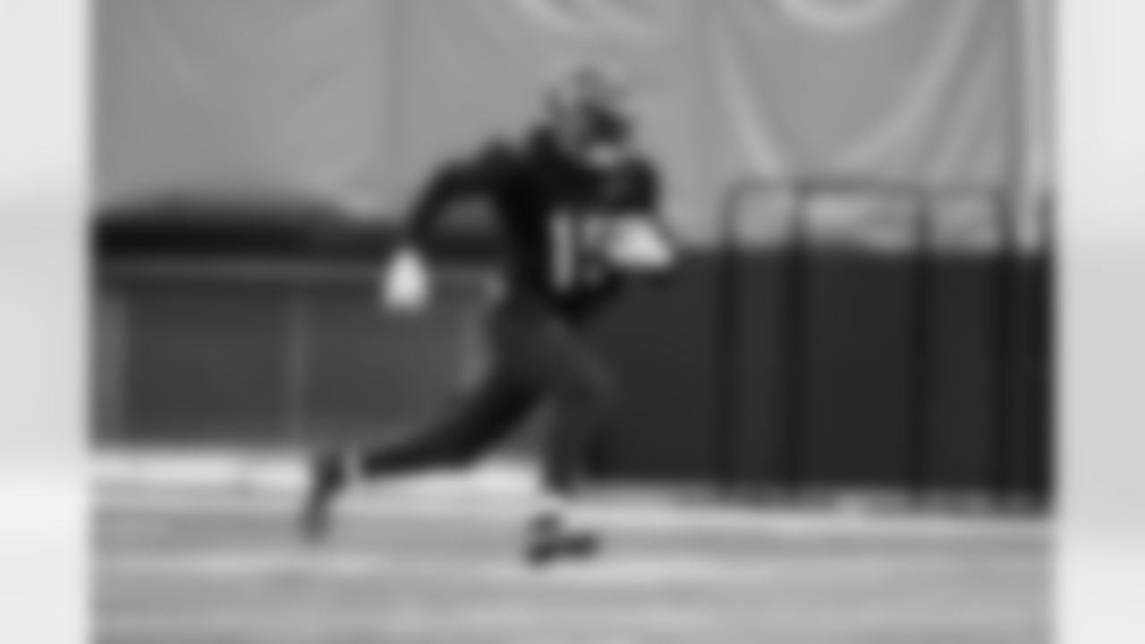 WR Charlie Jones runs with the ball during practice, Thursday, December 6, 2024.