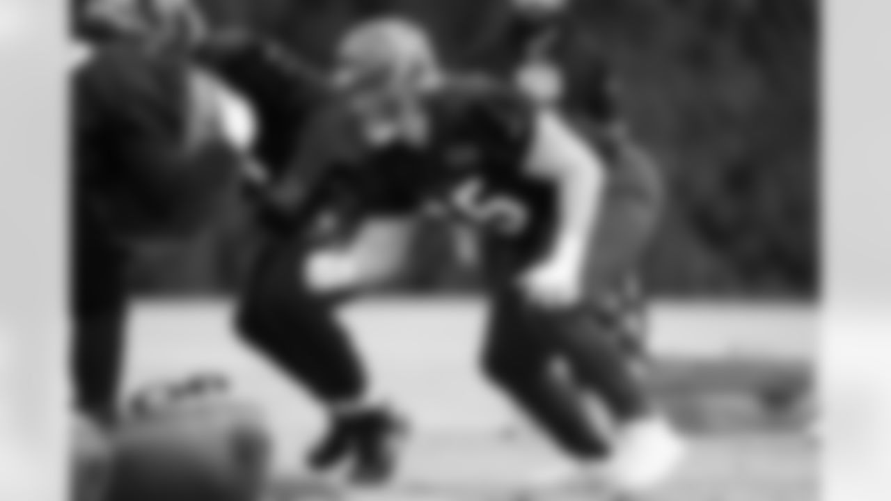 G Alex Cappa goes through drills during practice, Thursday, December 19, 2024.