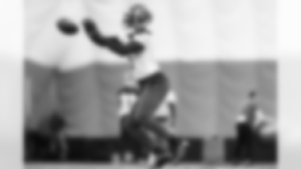 WR Tee Higgins looks in a pass during practice, Thursday, December 12, 2024.