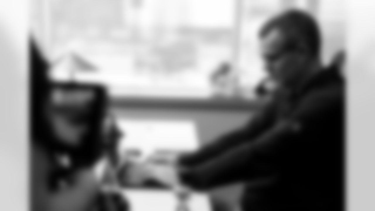 Behind-the-scenes with Brandon Beane during the filming of the 2025 Schedule Release Video, May 01, 2025 at the Buffalo Bills Training Center.