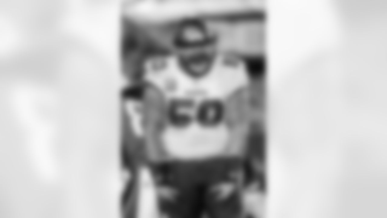 TAMPA, FL - December 03, 2023 - Defensive Tackle Vita Vea #50 of the Tampa Bay Buccaneers celebrates during the game between the Carolina Panthers and Tampa Bay Buccaneers. The Bucs won the game, 21-18. Photo By Doug DeFelice/Tampa Bay Buccaneers