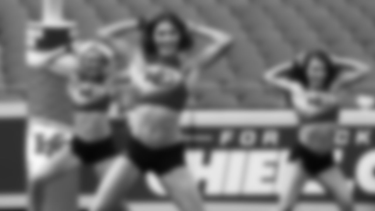 Kansas City Chiefs Cheerleaders during field rehearsal prior to the Week 1 NFL Kickoff Game against the Baltimore Ravens on Thursday, September 5, 2024.
