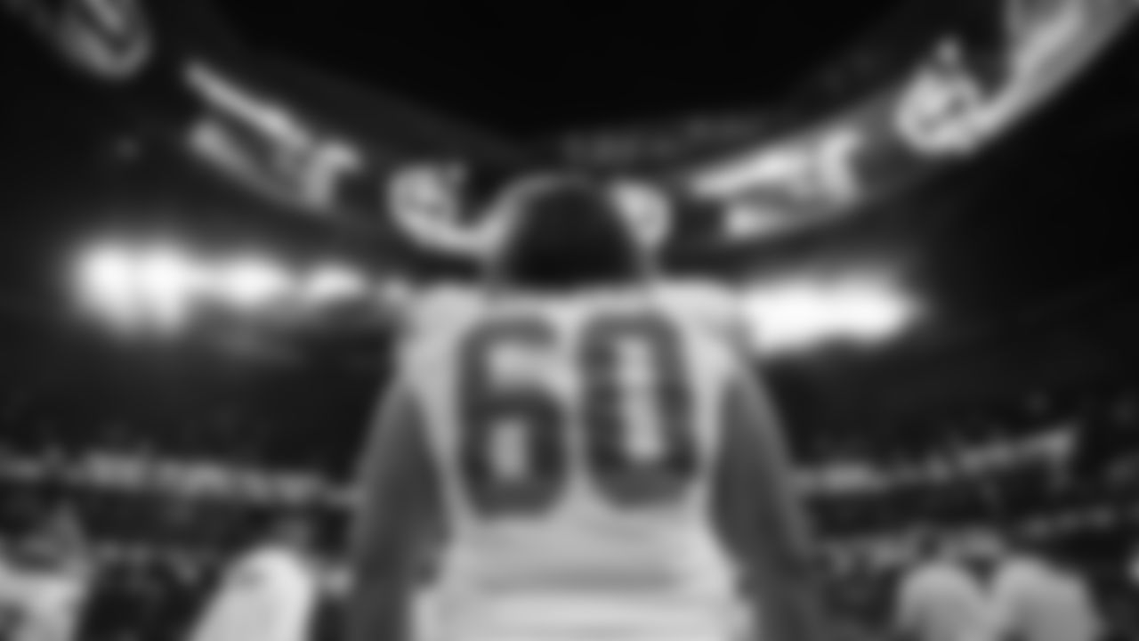 Kansas City Chiefs offensive lineman Hunter Nourzad (60) prior to the NFL Week 3 matchup against the Atlanta Falcons on Sunday, September 22, 2024 in Atlanta.