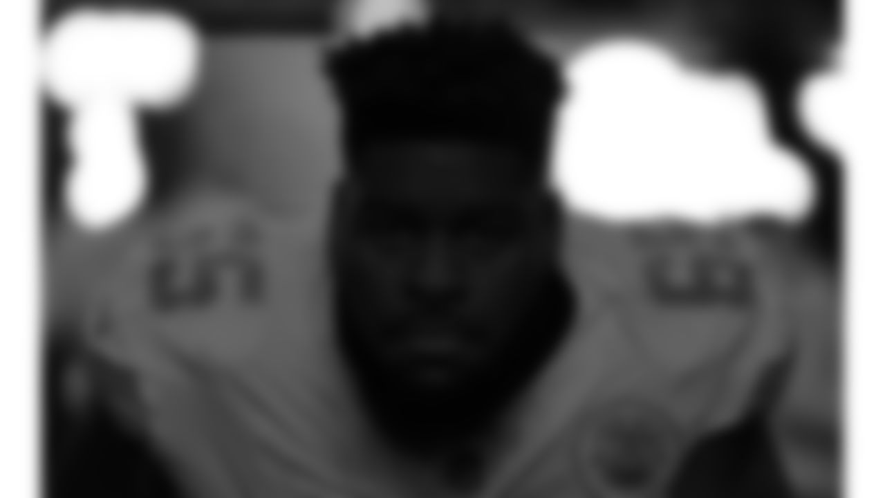 Kansas City Chiefs offensive lineman Trey Smith (65) prior to the NFL week 3 matchup against the Atlanta Falcons on Sunday, September 22, 2024 in Atlanta.