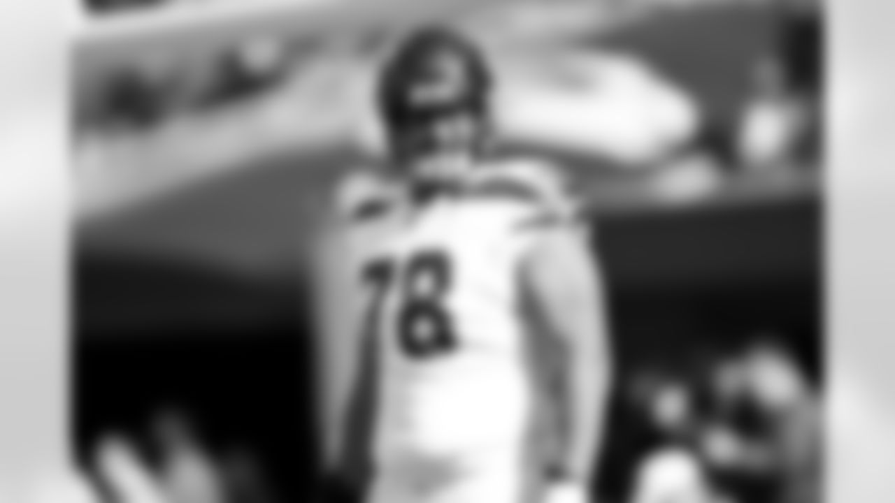 Seattle Seahawks offensive tackle Stone Forsythe (78) looks on during pre-game warm-ups before an NFL football game against the Baltimore Ravens, Sunday, Nov. 5, 2023, in Baltimore. (AP Photo/Terrance Williams)