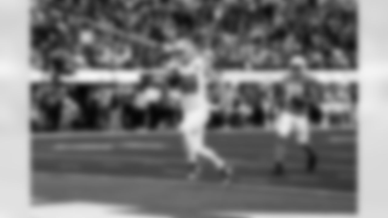 Detroit Lions tight end Brock Wright (89) during a NFL football game against the Los Angeles Chargers on November 12, 2023 in Los Angeles. (Jeff Nguyen/Detroit Lions via AP)