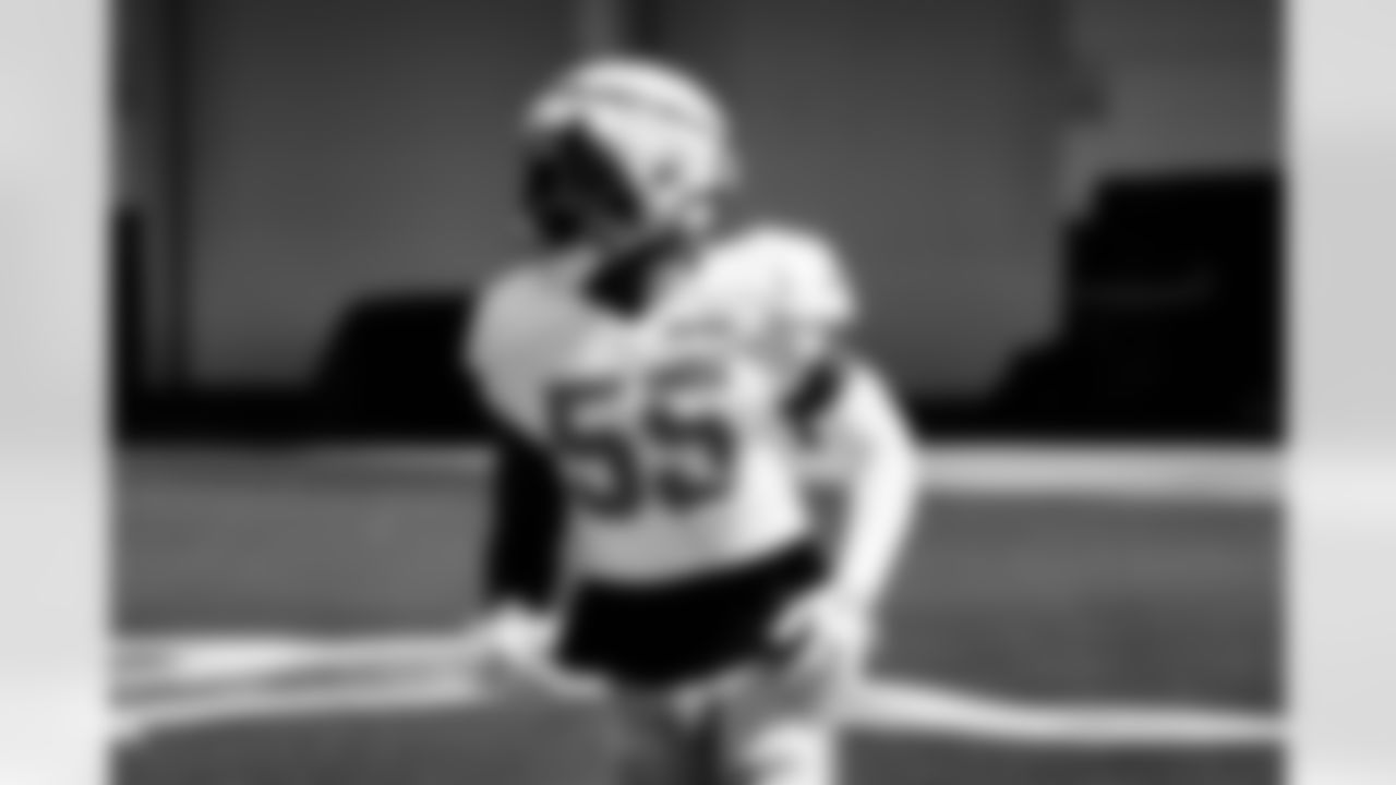 Detroit Lions linebacker Derrick Barnes (55) during practice at the Meijer Performance Center in Allen Park, MI on September 3, 2024. (Jeff Nguyen/Detroit Lions)