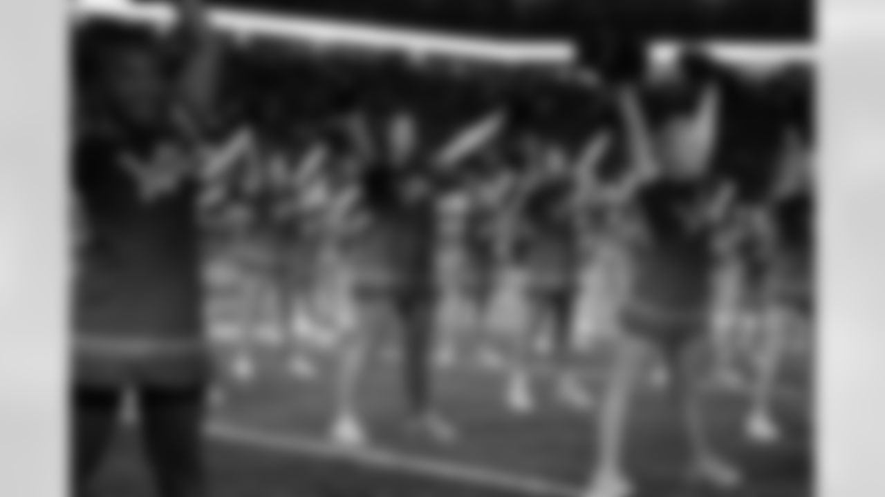 Detroit Lions Cheerleaders perform with the Jr. Cheerleaders at Halftime during an NFL football game against the Buffalo Bills on Dec. 15, 2024 in Detroit. (Mike Ferdinande/Detroit Lions)