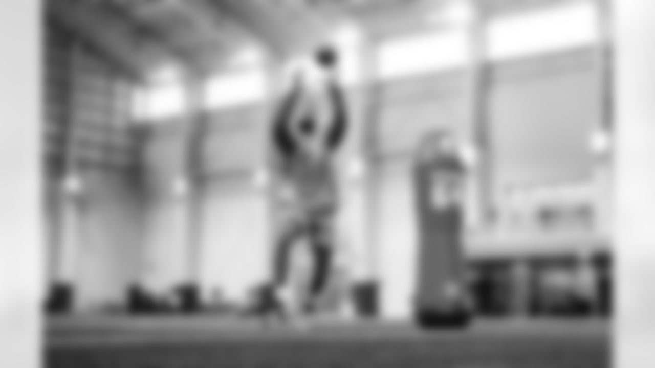 Detroit Lions wide receiver Tim Patrick (12) during offseason workouts at the Meijer Performance Center on May 6, 2025 in Allen Park, Mich. (Jeff Nguyen/Detroit Lions)