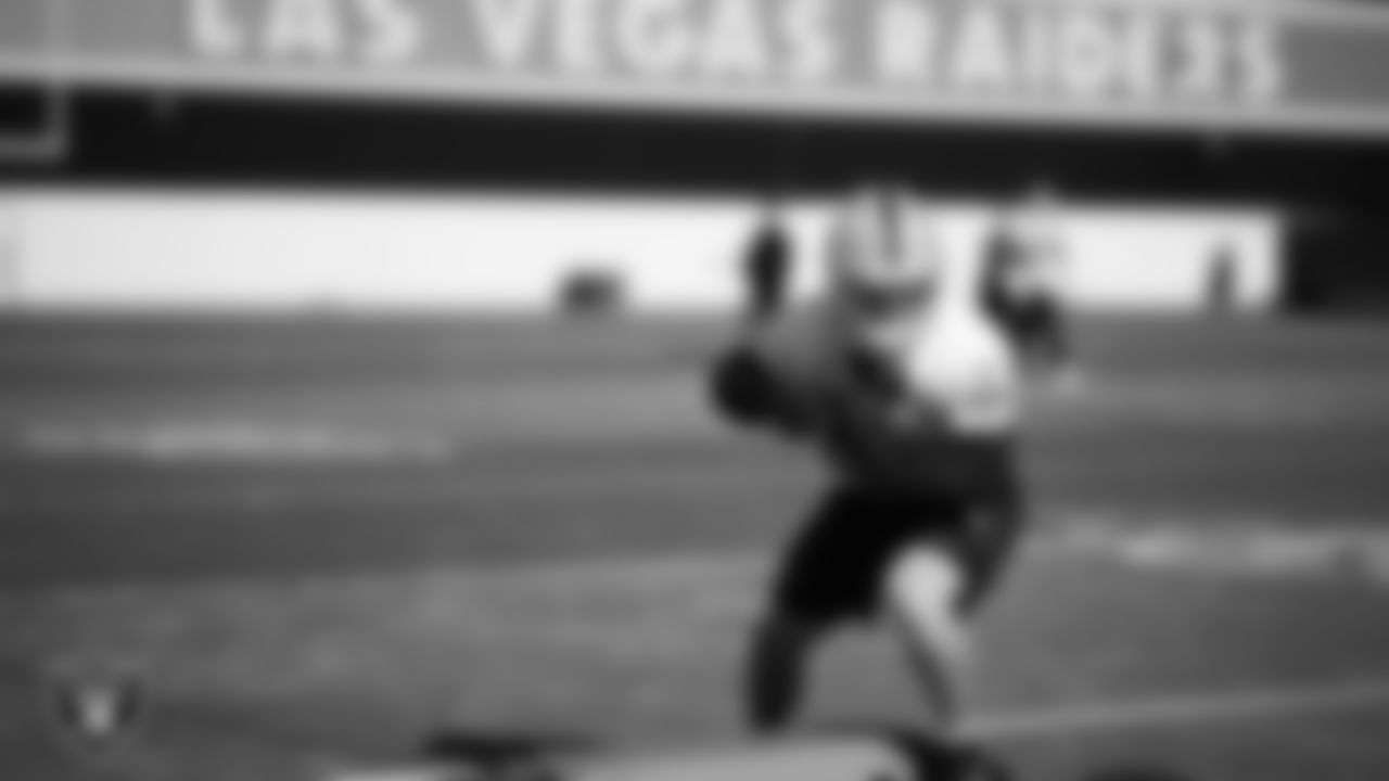 Las Vegas Raiders running back Dylan Laube (23) during practice at Intermountain Health Performance Center.