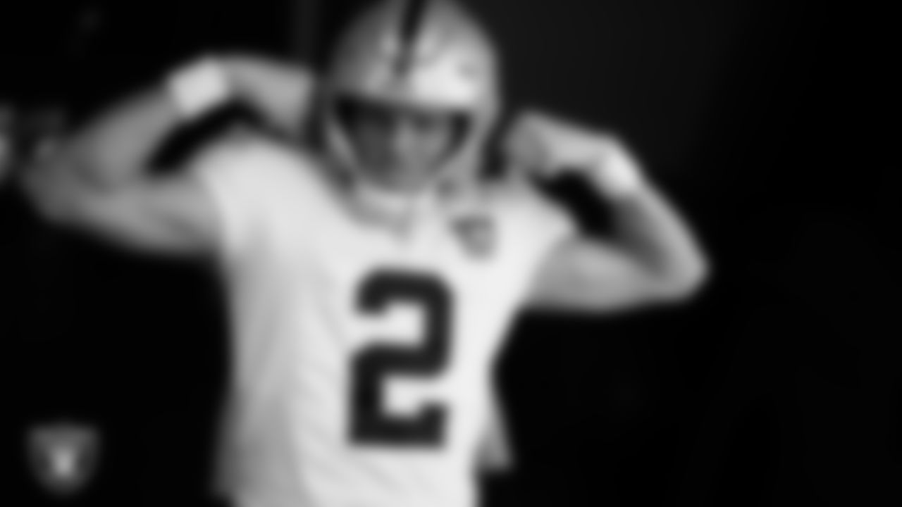 Las Vegas Raiders kicker Daniel Carlson (2) walks down the tunnel before the regular season away game against the Cincinnati Bengals at Paycor Stadium.