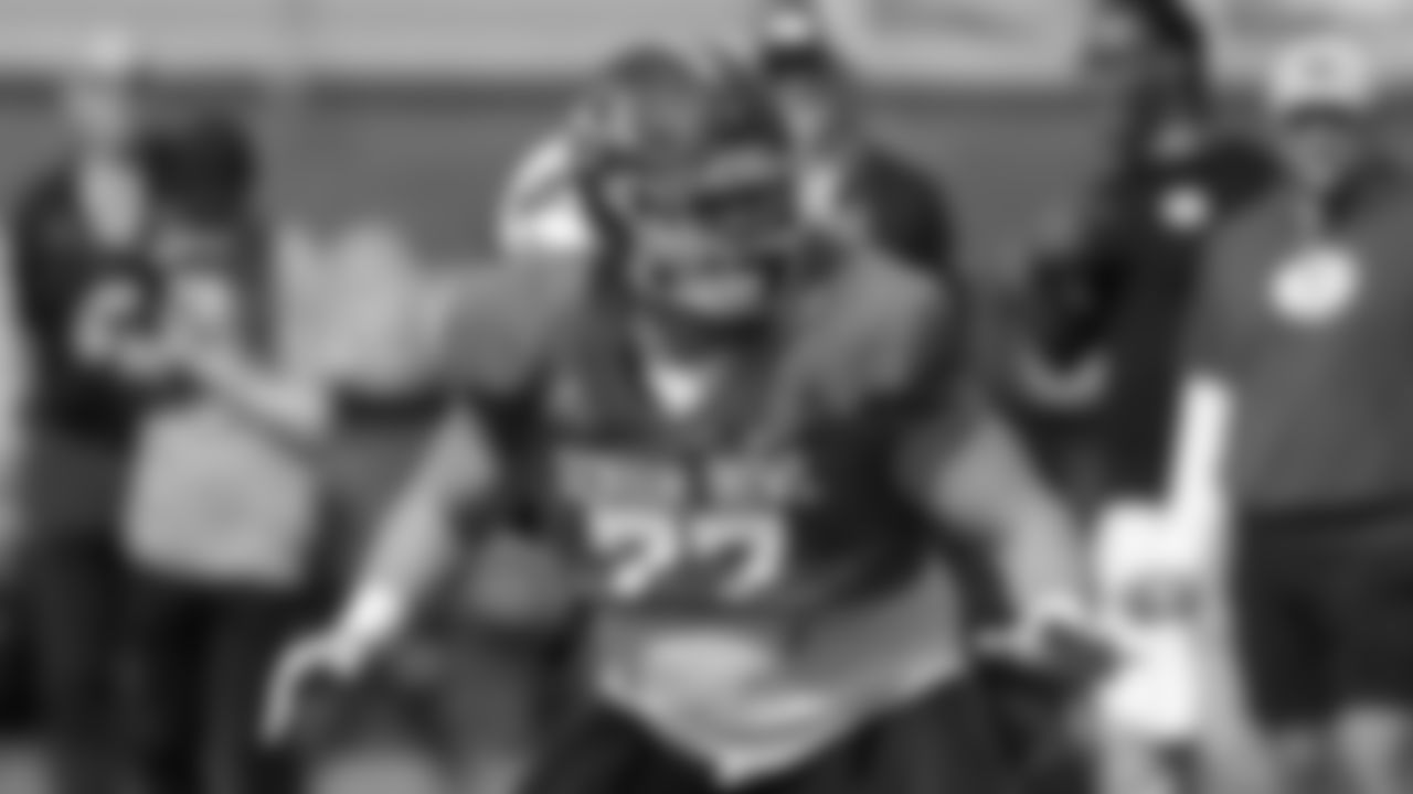 National team offensive lineman Grey Zabel of North Dakota State (77) runs through drills during practice for the Senior Bowl NCAA college football game, Wednesday, Jan. 29, 2025, in Mobile, Ala. (AP Photo/Butch Dill)