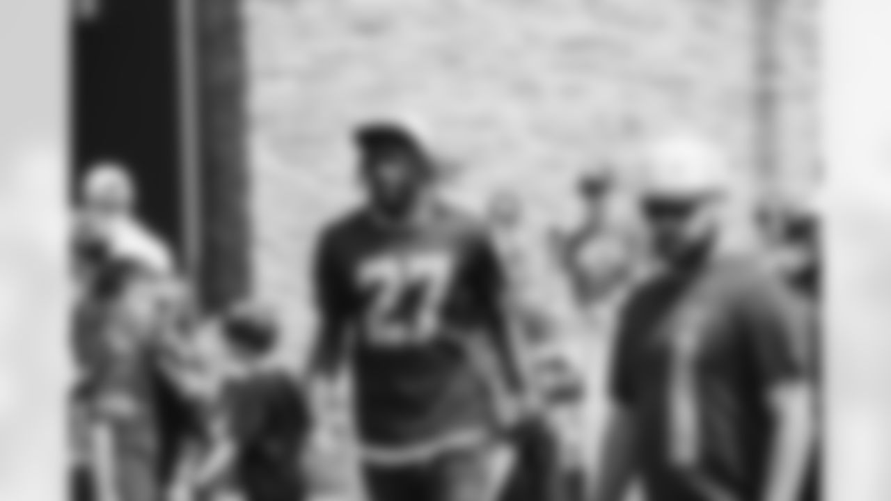Seahawks cornerback Riq Woolen (27) practiced at the Virginia Mason Athletic Center on August 8, 2024.
