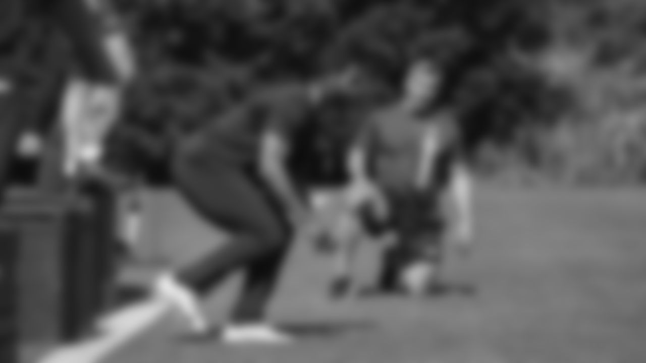 Seahawks running back Kenny McIntosh (25) participated in the first workout of the offseason on April 22, 2025 at the Virginia Mason Athletic Center.