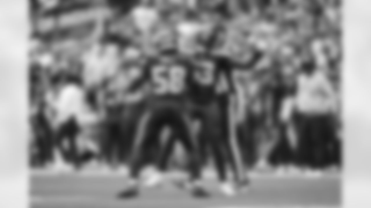 Seahawks linebacker Derick Hall (58) and Seahawks linebacker Boye Mafe (53) in the Week 3 win over the Miami Dolphins on Sunday, September 22, 2024.